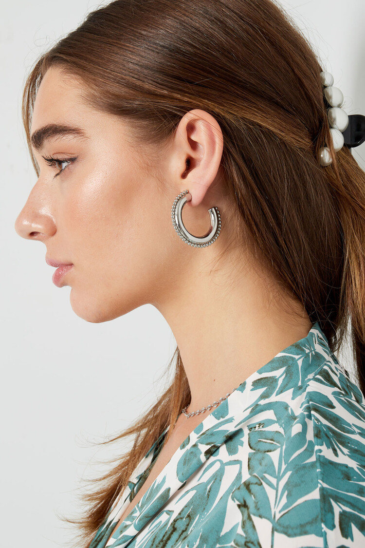 Gold Dots Hoop Earrings / Medium