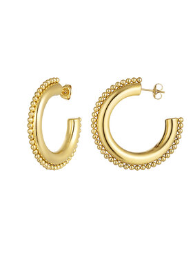 Gold Dots Hoop Earrings / Medium