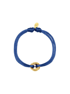 Gold Knot Satin Bracelet / Navy Blue