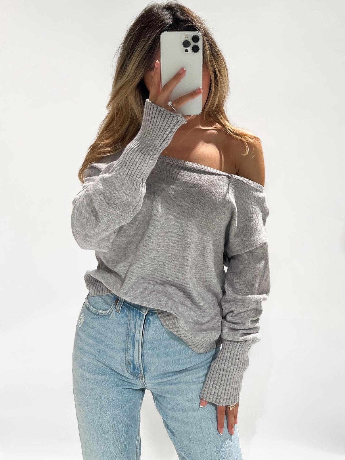 Naira Oversized Knit Sweater / Grey