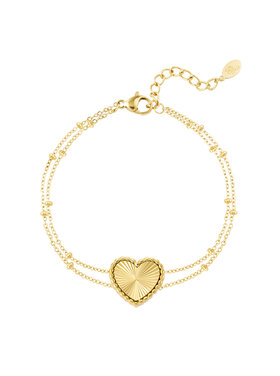 Gold Textured Heart Dots Bracelet