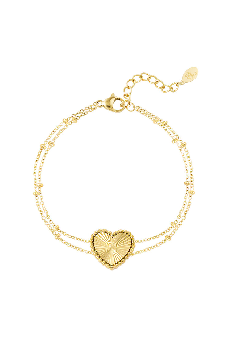 Gold Textured Heart Dots Bracelet