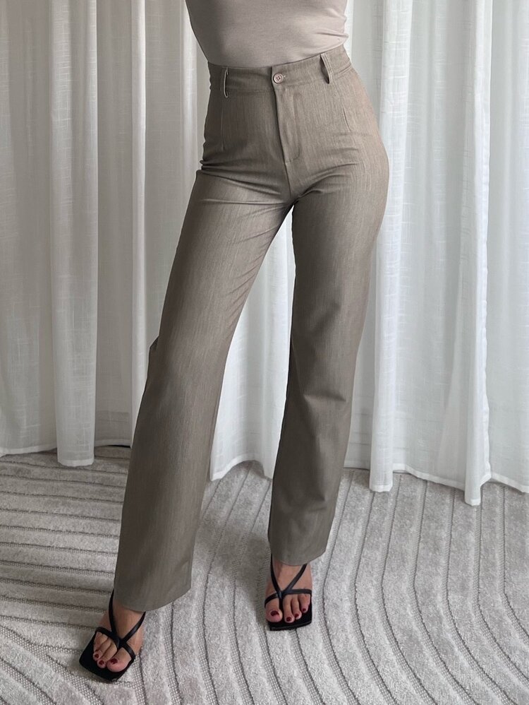 Aeri Wide Leg Trousers / Oatmeal