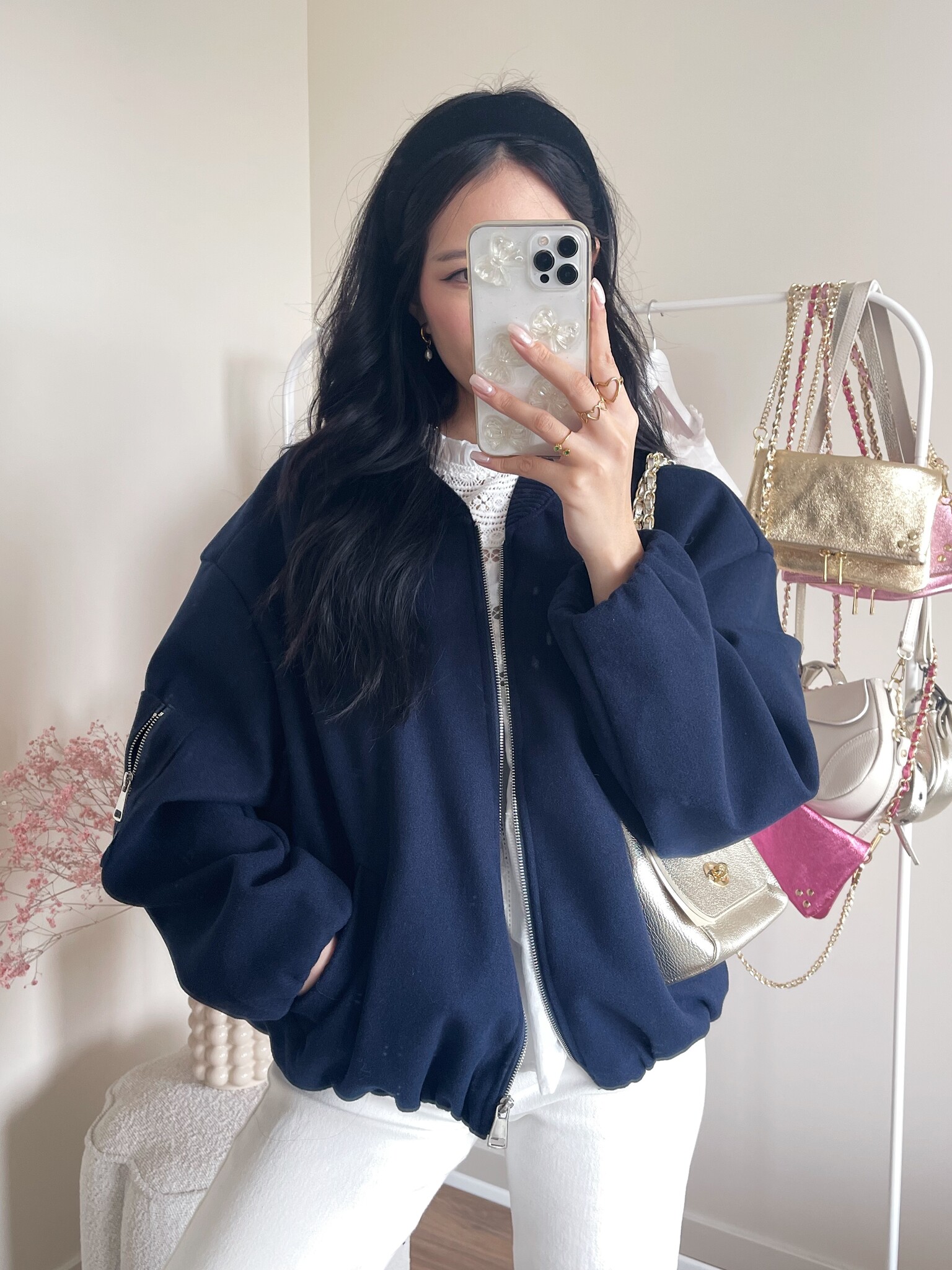 Sayaka Bomber Jacket / Navy Blue