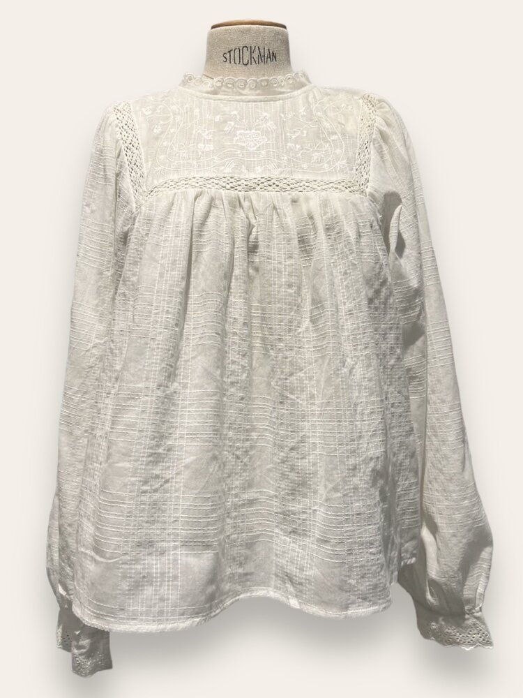 Vanessa Embroidered Blouse / White