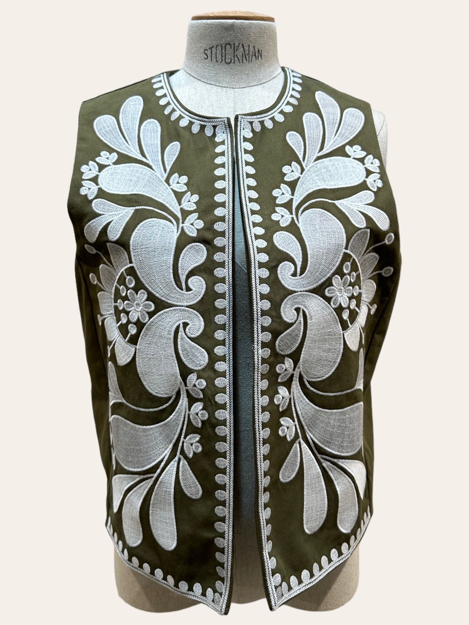 Suhara Embroidered Gilet / Khaki Green - Hello My Love