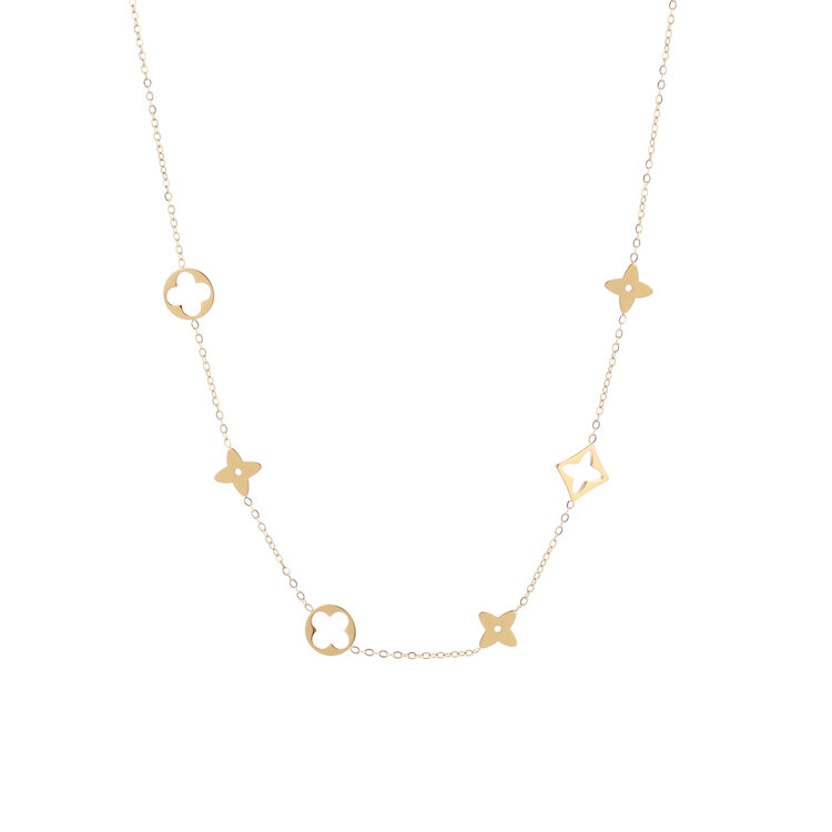 Gold Mini Clovers Necklace