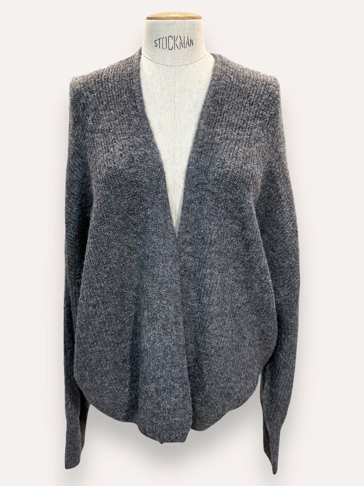 Matilda Basic Knit Cardigan / Dark Grey