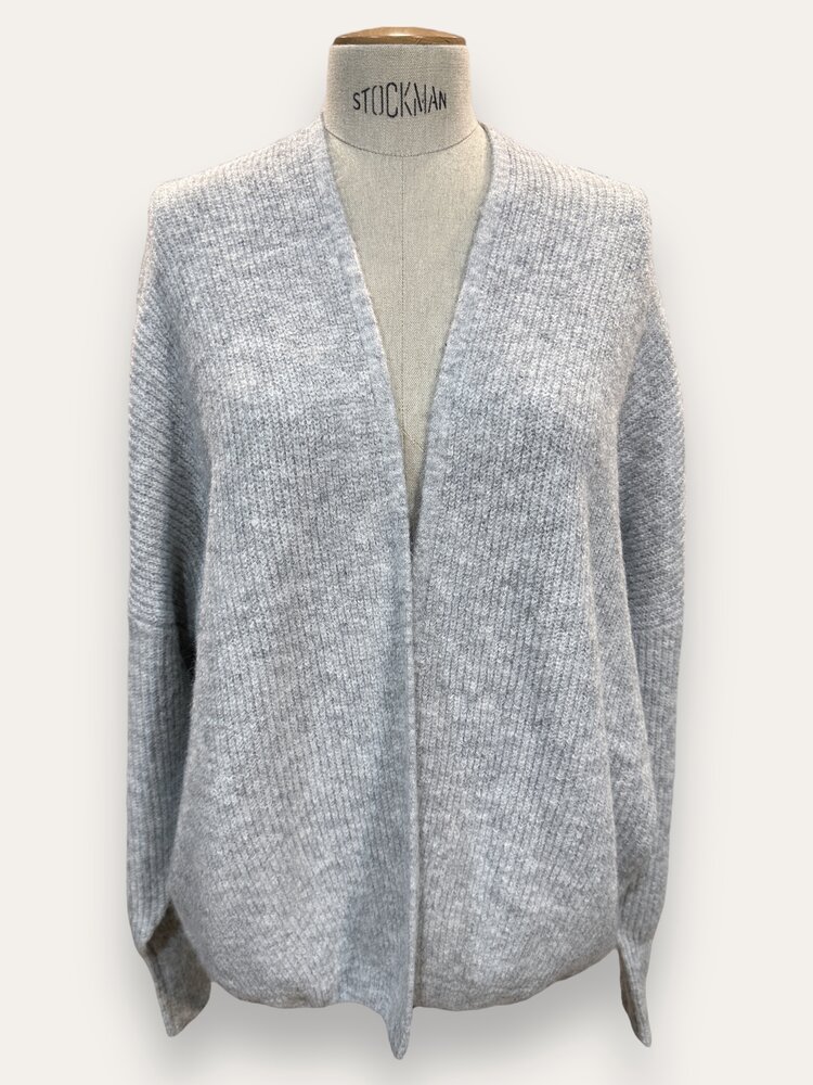 Matilda Basic Knit Cardigan / Light Grey