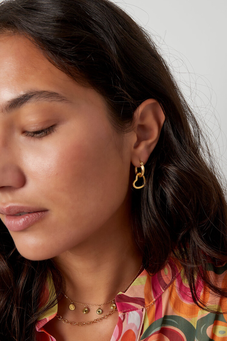 Gold Open Heart Twist Earrings