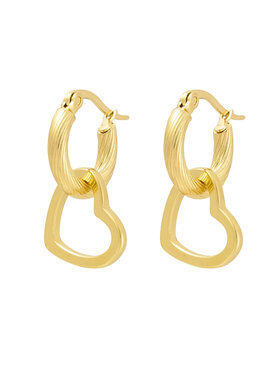 Gold Open Heart Twist Earrings