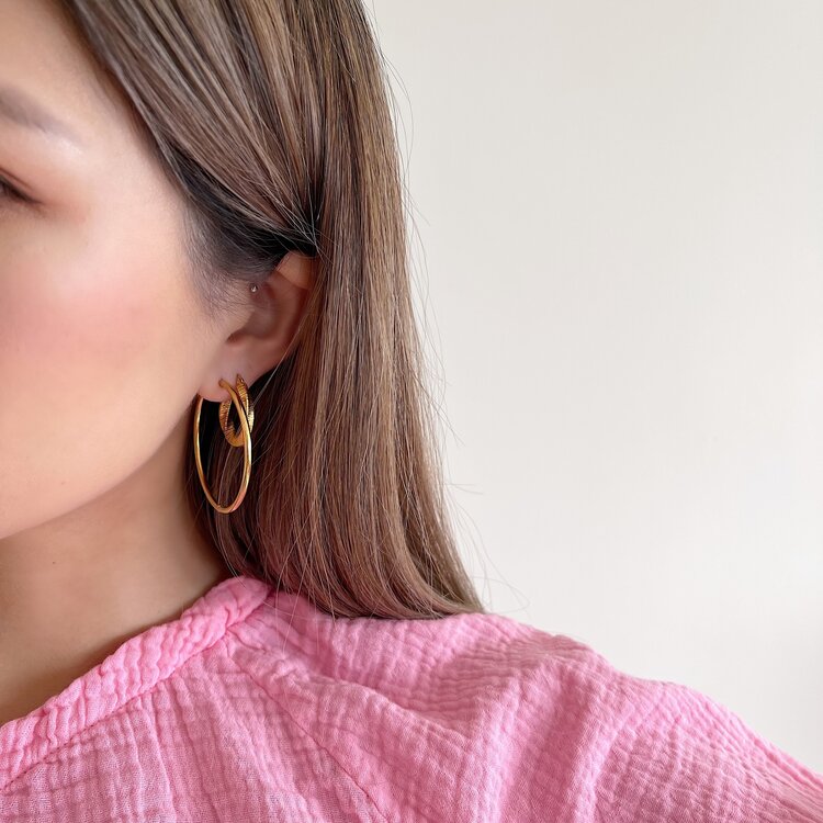 Gold Simple Hoop Earrings / Medium
