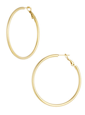 Gold Simple Hoop Earrings / Medium