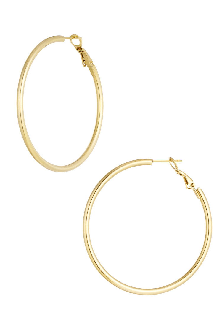 Gold Simple Hoop Earrings / Medium