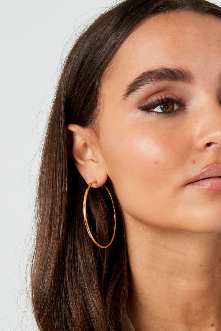 Gold Simple Hoop Earrings / Large