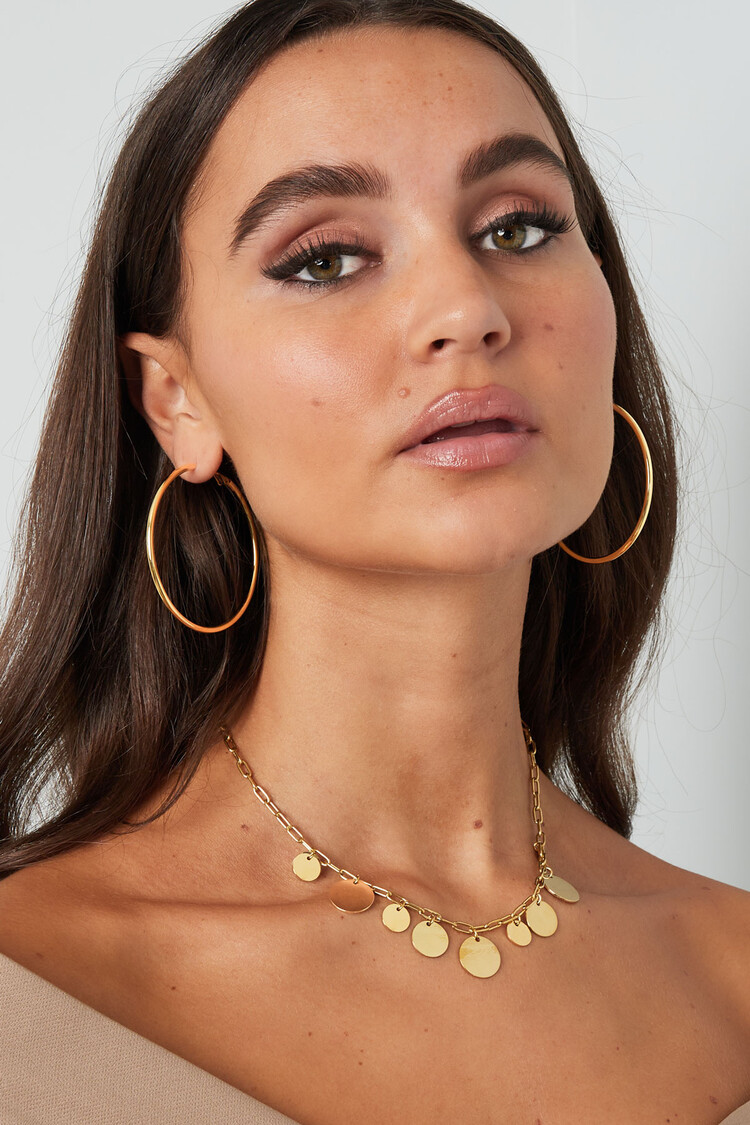 Gold Simple Hoop Earrings / Large