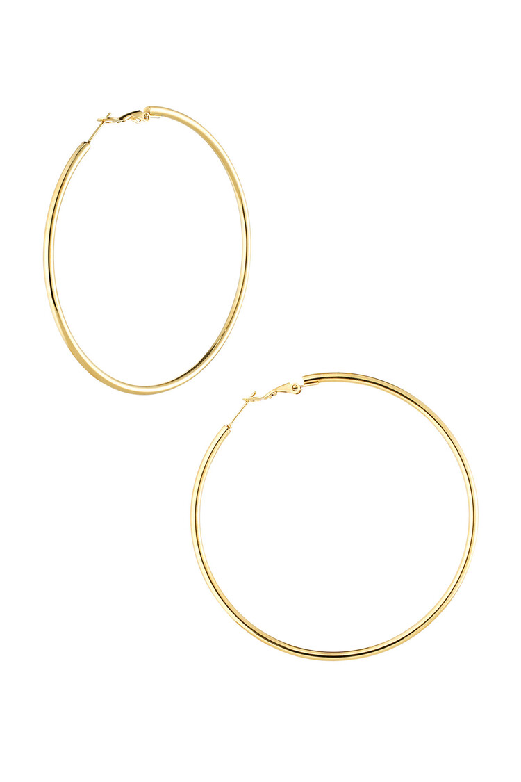 Gold Simple Hoop Earrings / Large