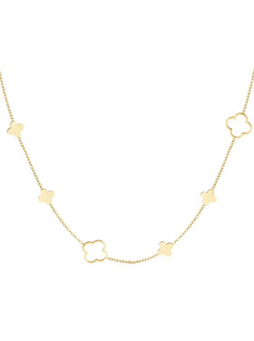 Gold Large Clovers Necklace