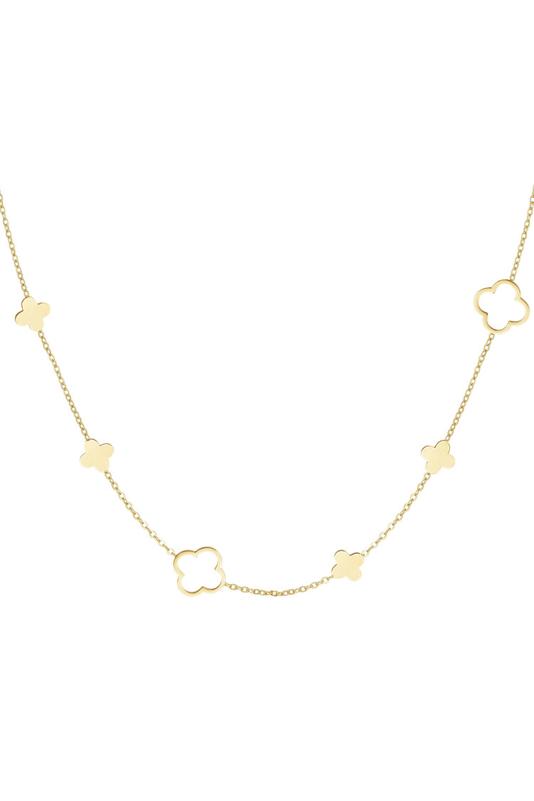 Gold Large Clovers Necklace