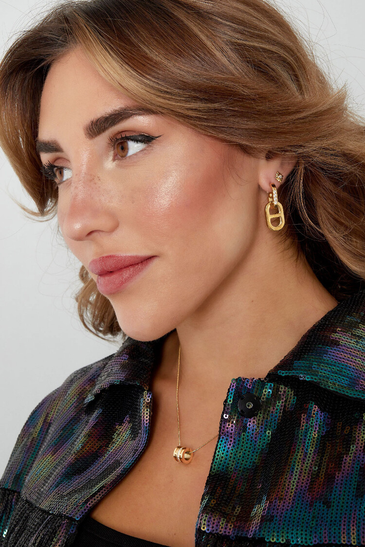 Gold Small Linked Sparkle Earrings