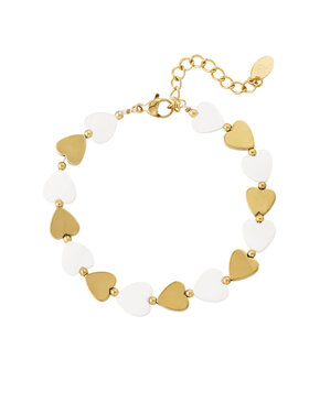 Gold Pearl Hearts Bracelet