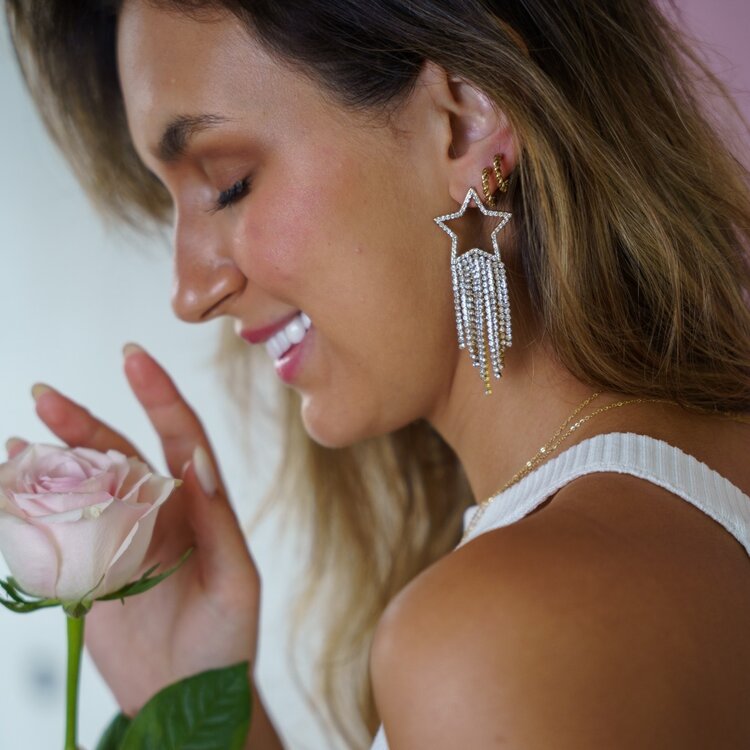 Gold Star Sparkle Party Earrings