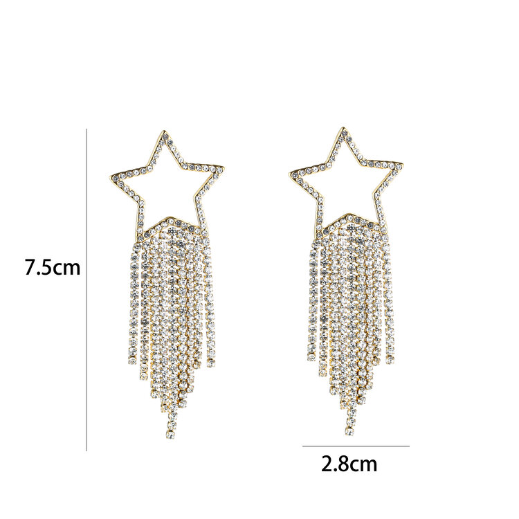 Gold Star Sparkle Party Earrings