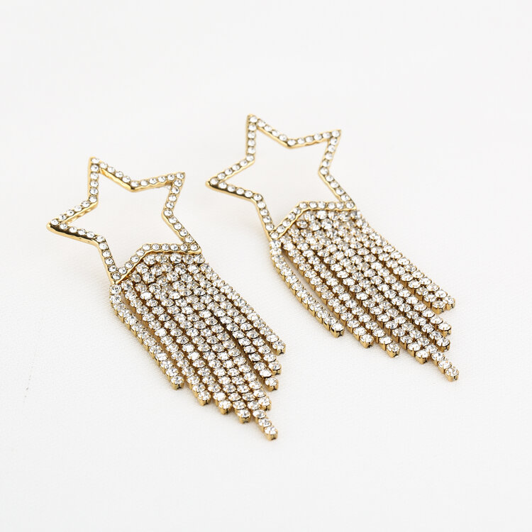 Gold Star Sparkle Party Earrings