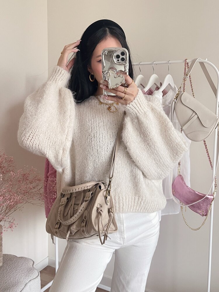 Nora City Studs Bag / Beige Sand