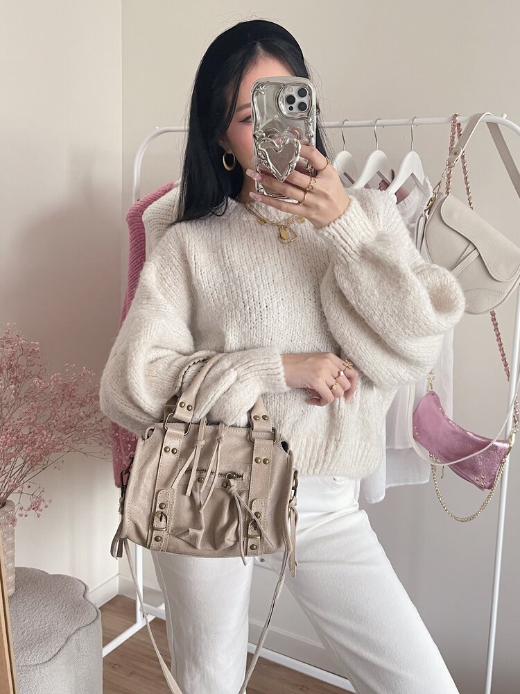 Nora City Studs Bag / Beige Sand