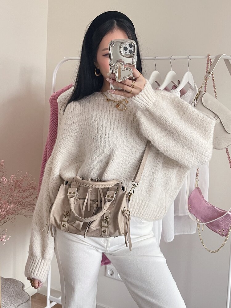 Nora City Studs Bag / Beige Sand