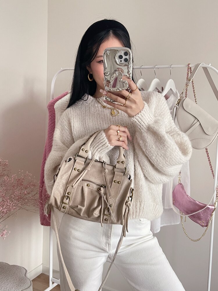 Nora City Studs Bag / Beige Sand