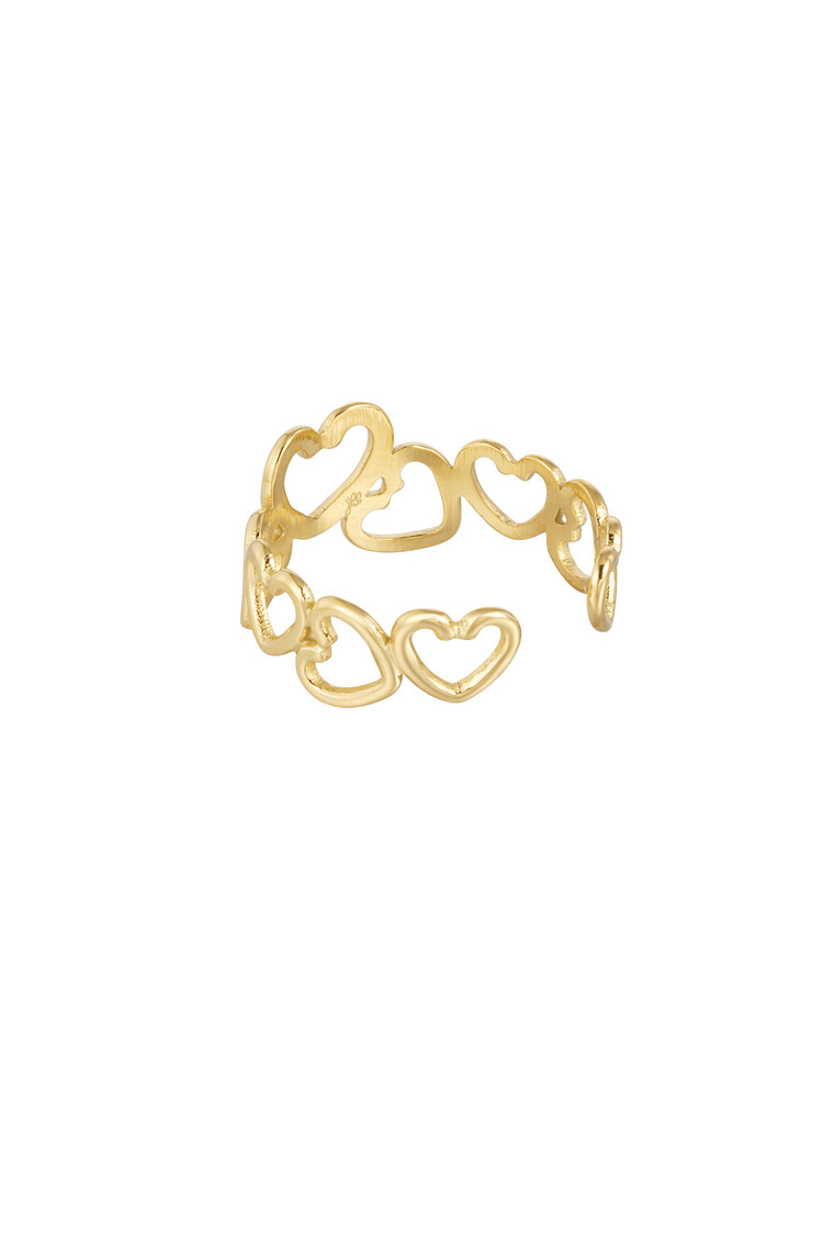 Gold Cute Heart Party Ring