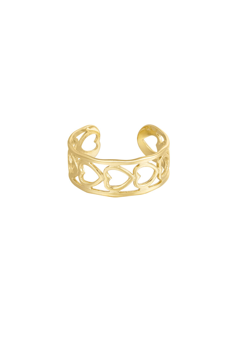 Gold Heart Row Ring