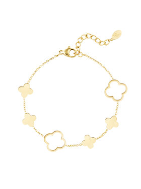 Gold Large Clovers Bracelet