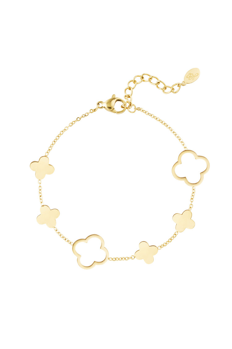 Gold Large Clovers Bracelet