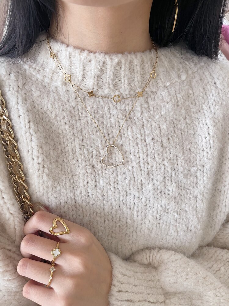 Gold Mini Clovers Necklace