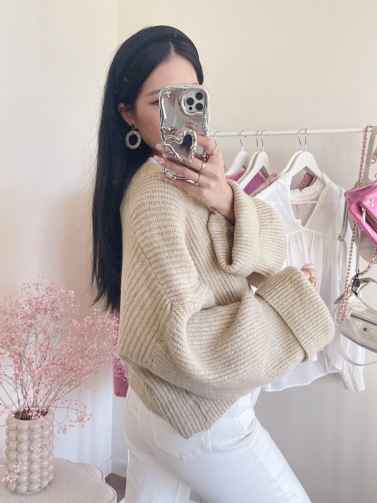 Raima Button Knit Cardigan / Beige