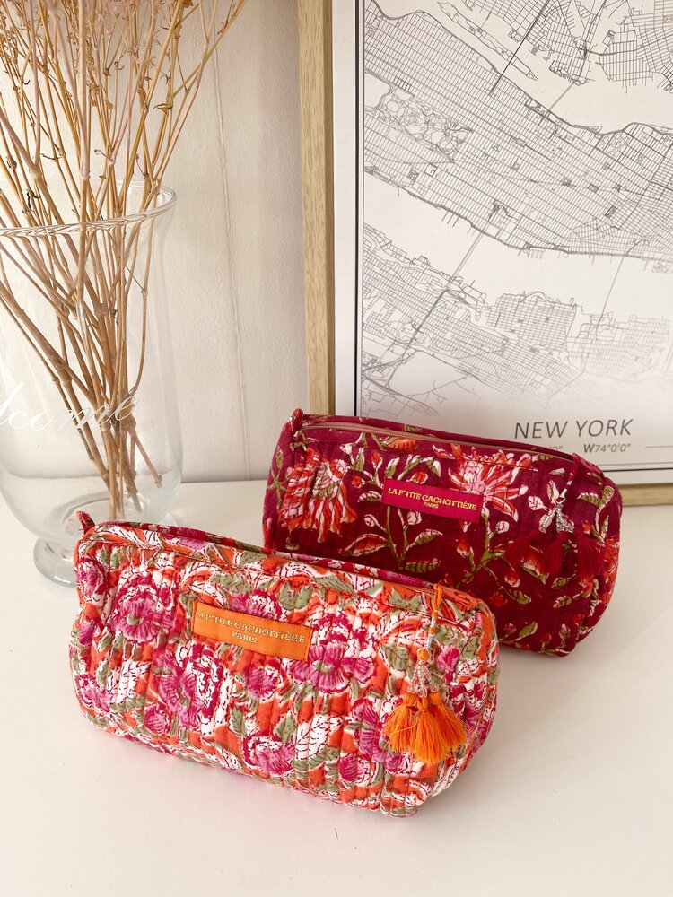 Jalaina Flower Toiletry Bag / Burgundy