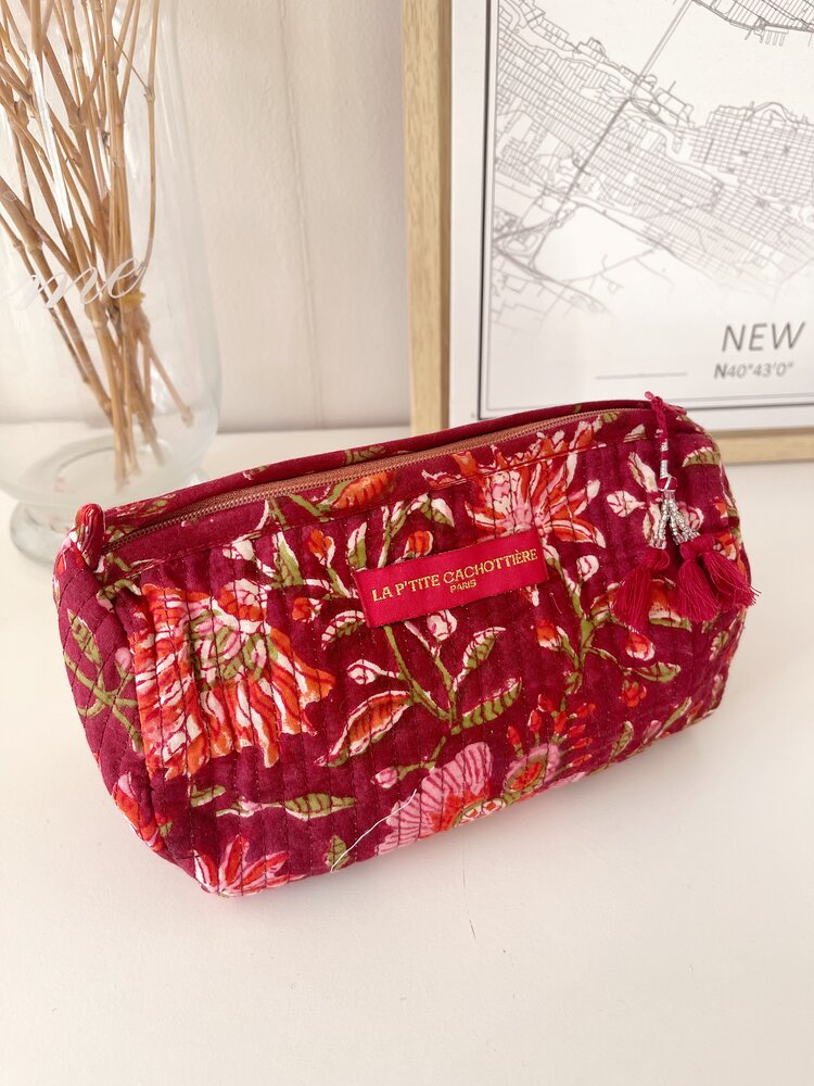 Jalaina Flower Toiletry Bag / Burgundy