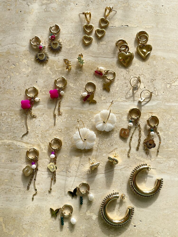 Gold Chunky Heart Earrings