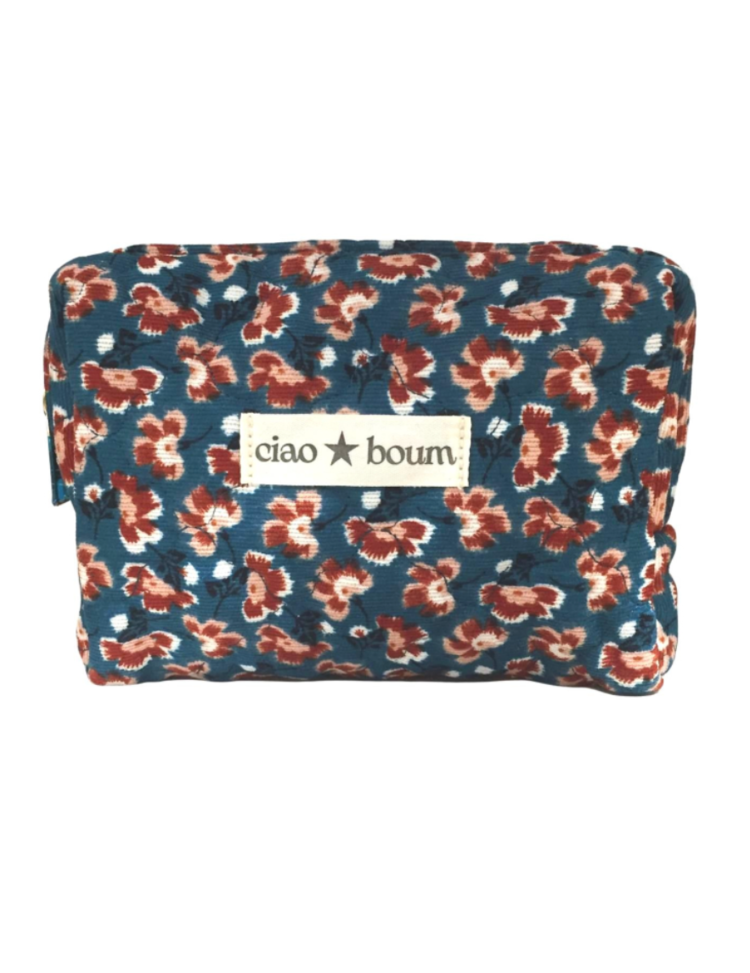 Yumeka Flower Toiletry Bag / Blue