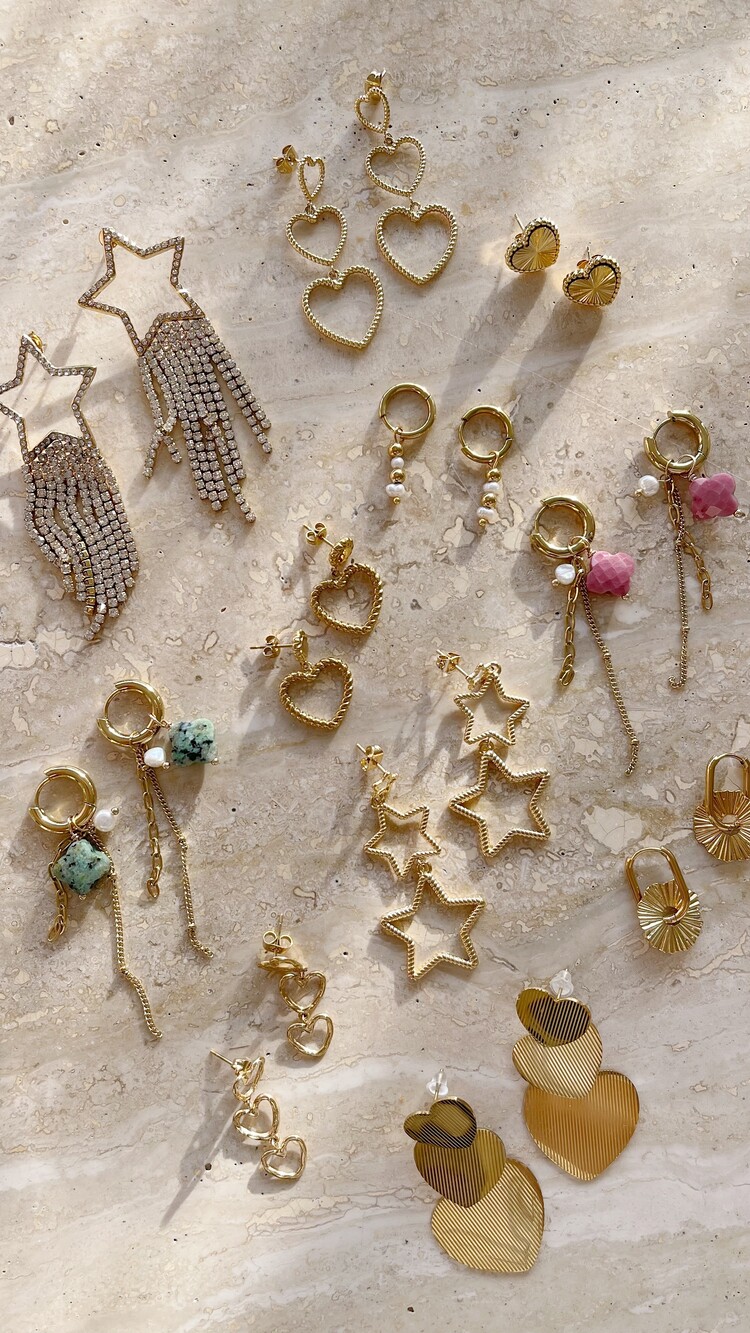 Gold Star Sparkle Party Earrings