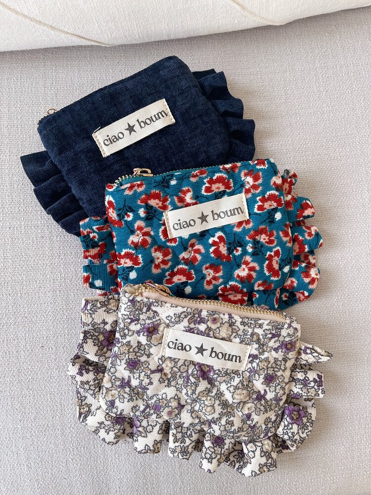 Micha Small Flower Pouch / Blue