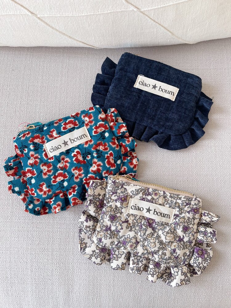 Micha Small Flower Pouch / Blue