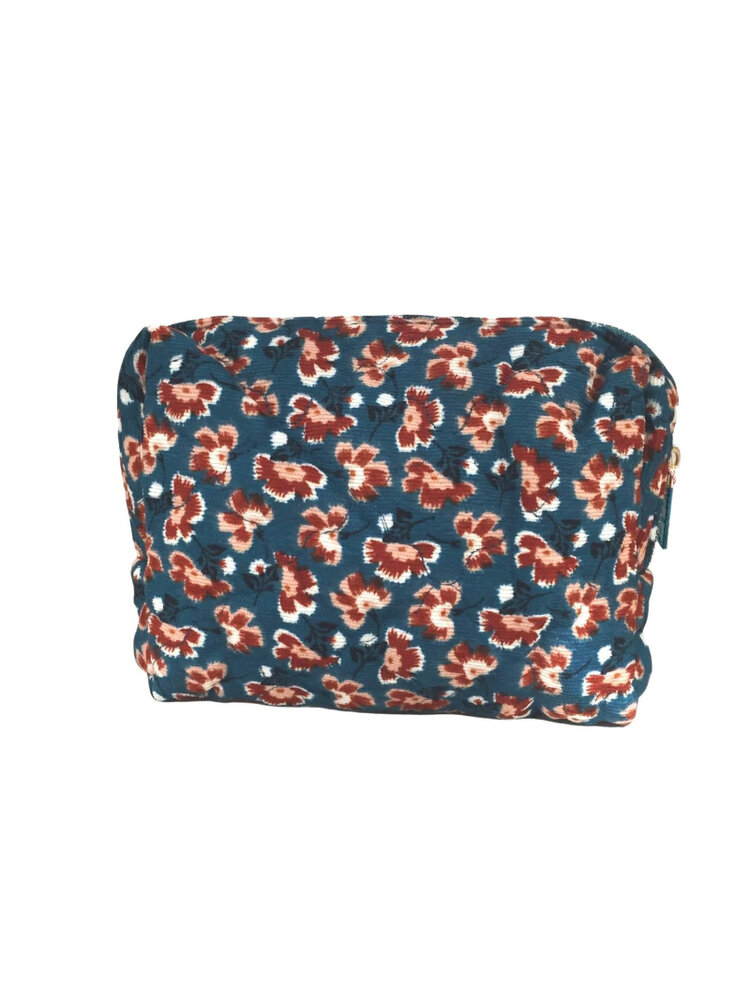 Yumeka Flower Toiletry Bag / Blue