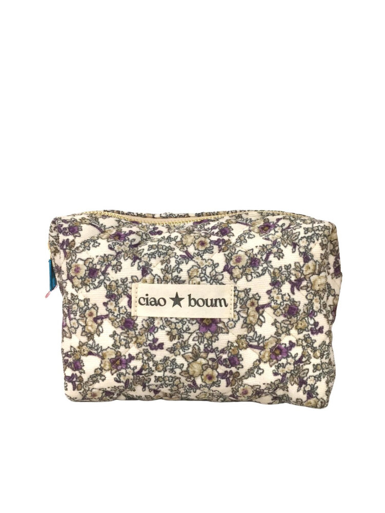 Yumeka Flower Toiletry Bag / White Lilac