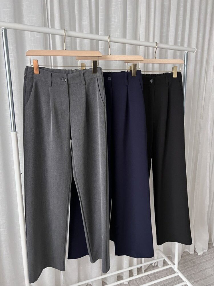 Rini Loose Straight Leg Trousers / Navy
