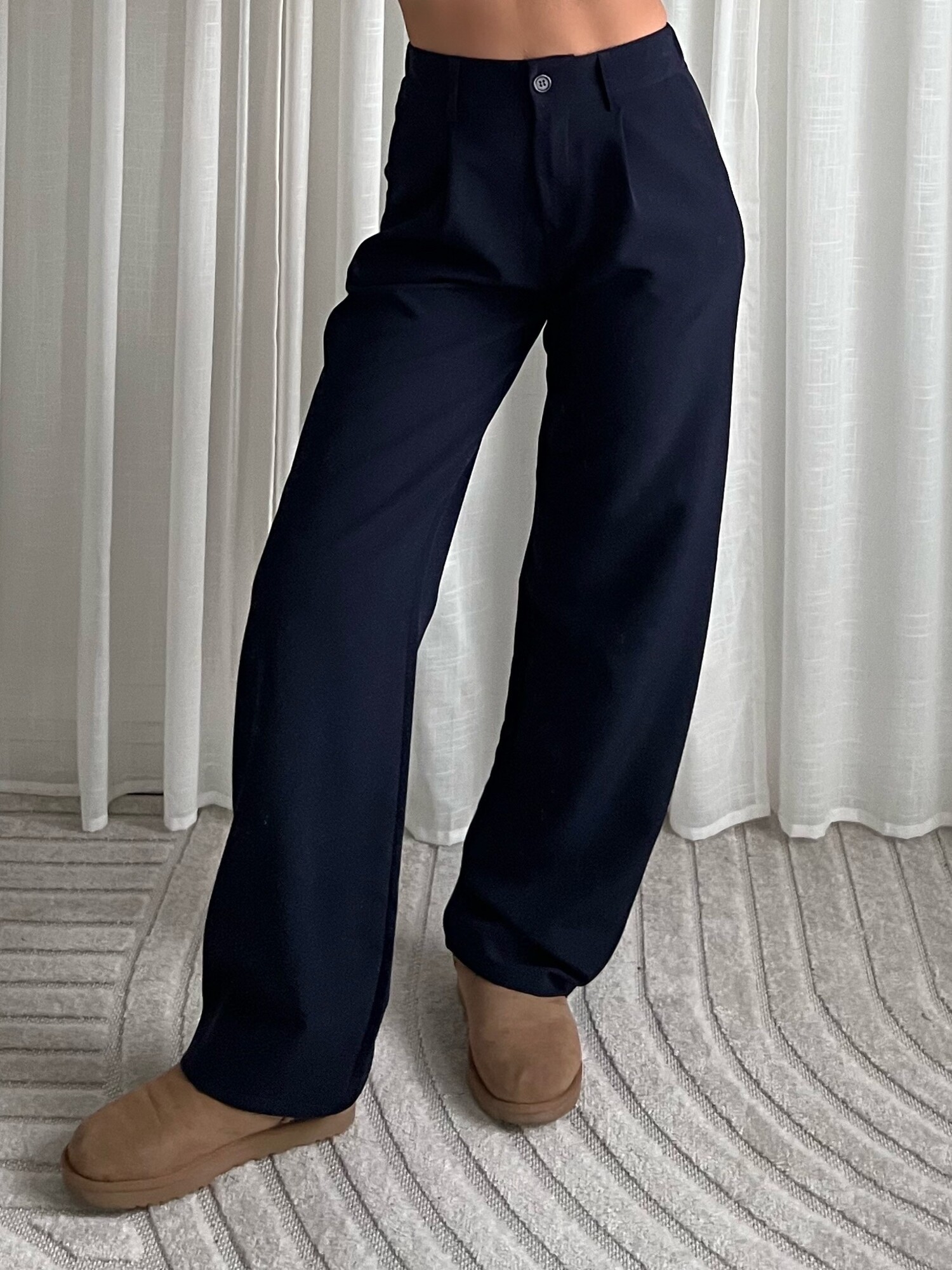 DIESEL R ELOISE Womens Pant Trouser Loose Fit Causal Pants Navy