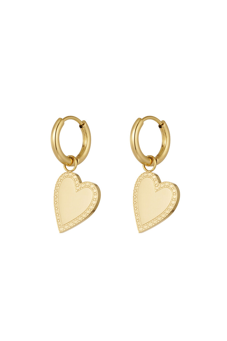 Gold Hanging Heart Earrings